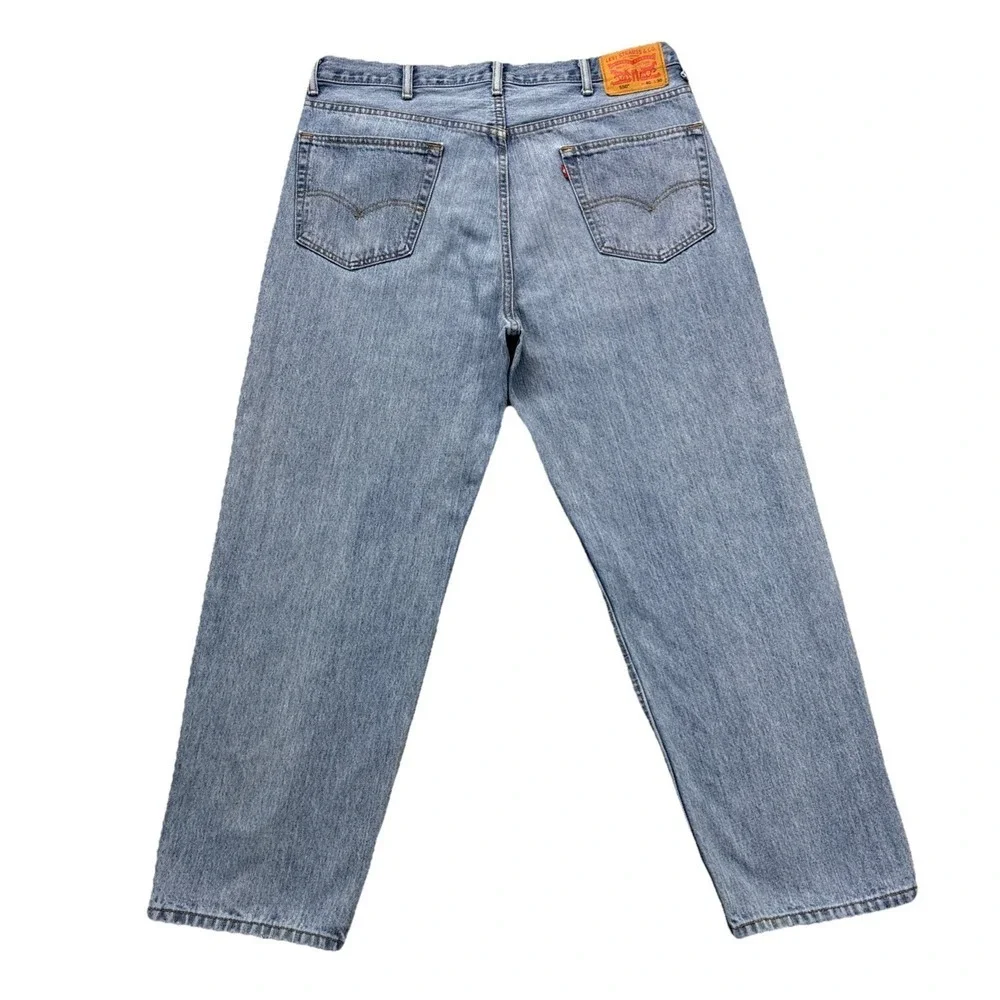 Levi's 550 jeans mens 40x30 light wash straight Leg Blue Denim‎ Biker Workwear